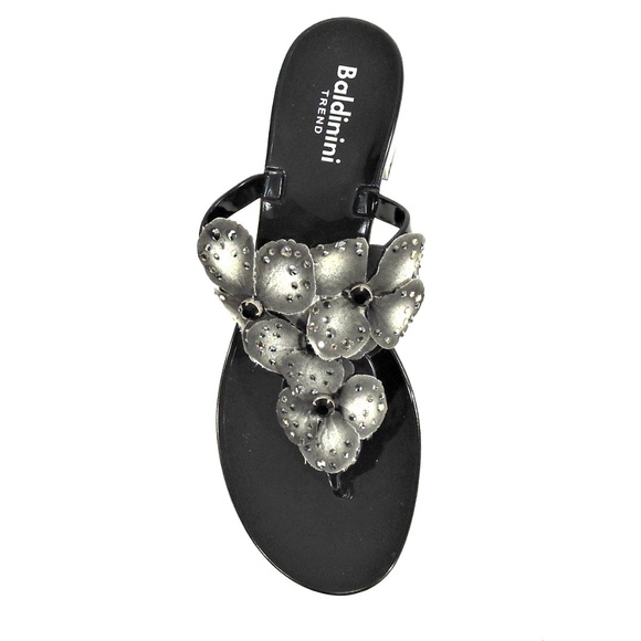 BALDINININI 🇮🇹 BLACK PLASTIC SUMMER SANDALS - Picture 4 of 6